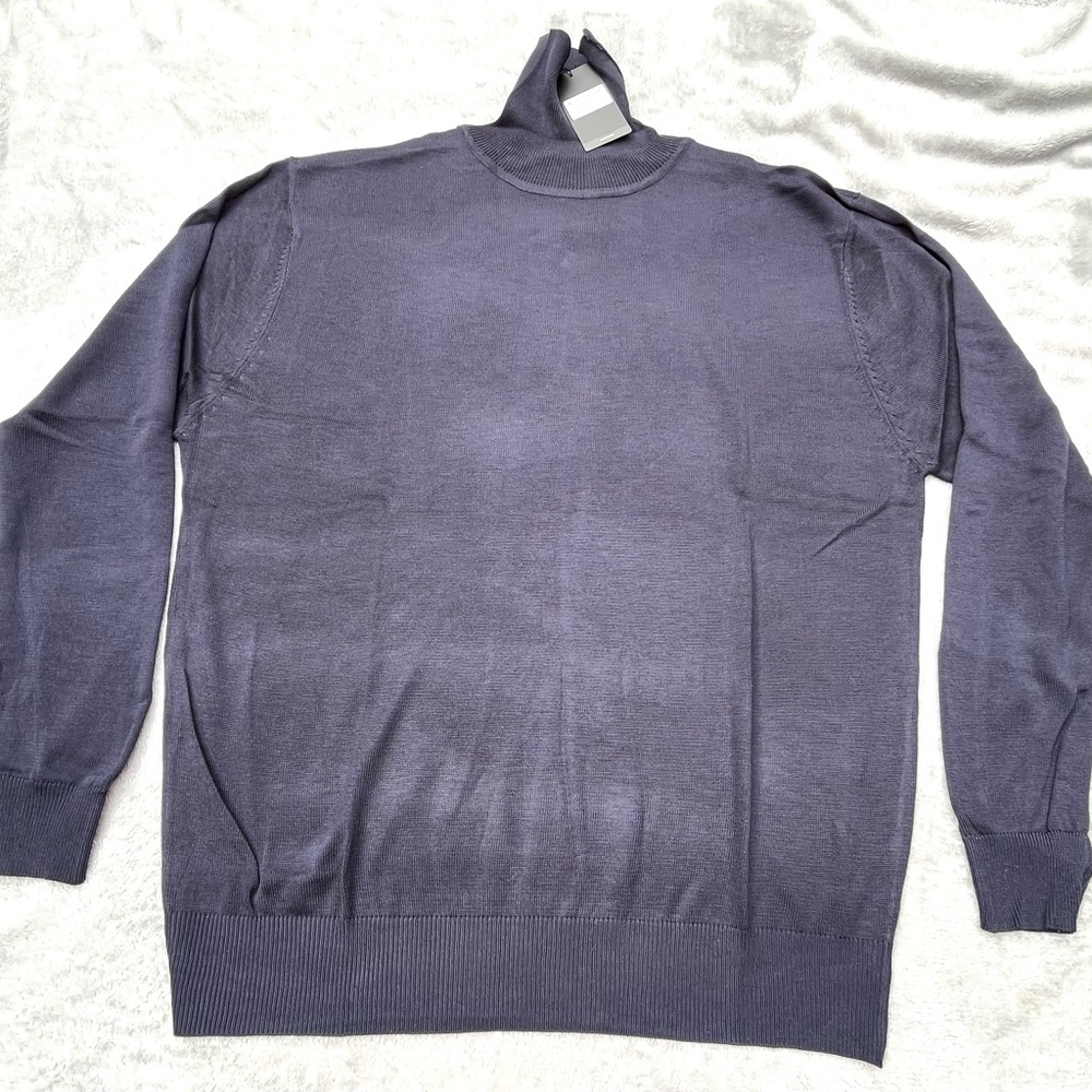 Bagazio Men’s Turtleneck Sweater L | New With Tags | Navy Blue | Classic Fit